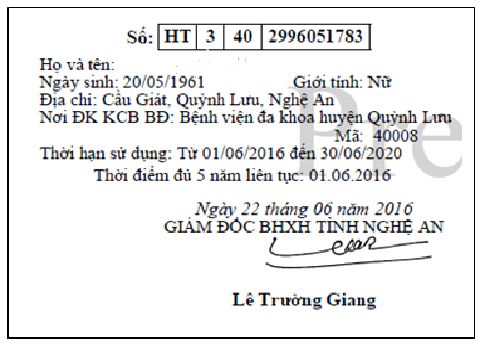 Bhxh Tỉnh Nghệ An Thông Báo Về Việc Cấp Thẻ Bhyt Theo Cấu Trúc Mới