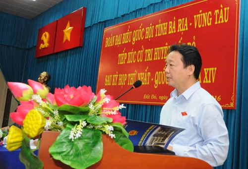 Bộ trưởng Bộ Tài nguyên và Môi trường Trần Hồng Hà tiếp xúc cử tri tỉnh Bà Rịa – Vũng Tàu