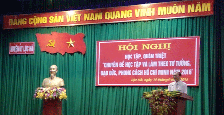 Lộc Hà Hà Tĩnh  Triển khai chuyên đề Học tập và làm theo tư tưởng, đạo đức phong cách Hồ Chí Minh” năm 2016