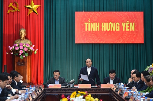 Thủ tướng Nguyễn Xuân Phúc làm việc với lãnh đạo chủ chốt tỉnh Hưng Yên