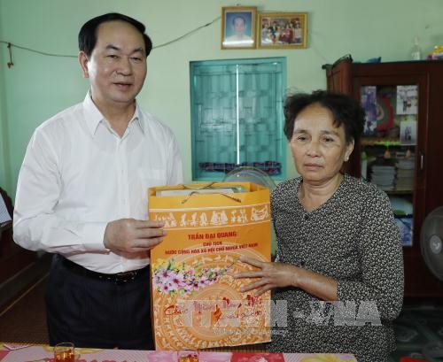 Chủ tịch nước Trần Đại Quang thăm, chúc Tết tại tỉnh An Giang