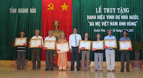 Khánh Hòa truy tặng danh hiệu vinh dự Nhà nước Bà mẹ Việt Nam anh hùng
