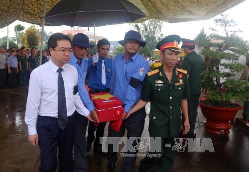 Truy điệu an táng hài cốt liệt sĩ quân tình nguyện, chuyên gia Việt Nam hy sinh tại Campuchia
