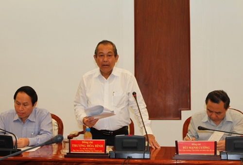 Phó Thủ tướng Trương Hòa Bình làm việc với Thành ủy TP Hồ Chí Minh về cải cách tư pháp