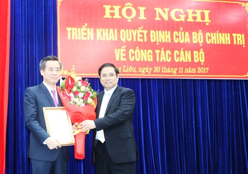 Đồng chí Nguyễn Quang Dương nhận nhiệm vụ Bí thư Tỉnh ủy Bạc Liêu