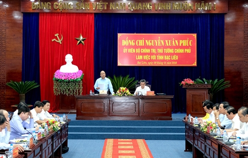 Thủ tướng Nguyễn Xuân Phúc Bạc Liêu cần phát triển theo hướng xanh với 4 trụ cột