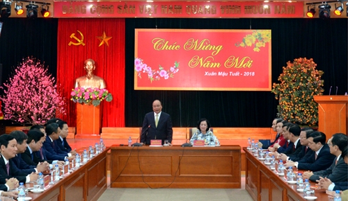 Thủ tướng Nguyễn Xuân Phúc gặp mặt, chúc Tết các cơ quan Đảng