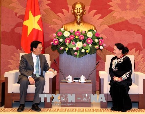 Chủ tịch Quốc hội Nguyễn Thị Kim Ngân tiếp Đại sứ Trung Quốc Hồng Tiểu Dũng chào từ biệt