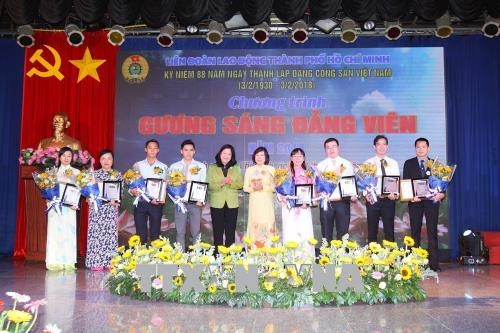 Thành phố Hồ Chí Minh Tuyên dương gương sáng đảng viên tiêu biểu trong công nhân