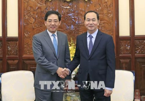 Chủ tịch nước Trần Đại Quang tiếp Đại sứ Trung Quốc Hồng Tiểu Dũng nhân dịp kết thúc nhiệm kỳ