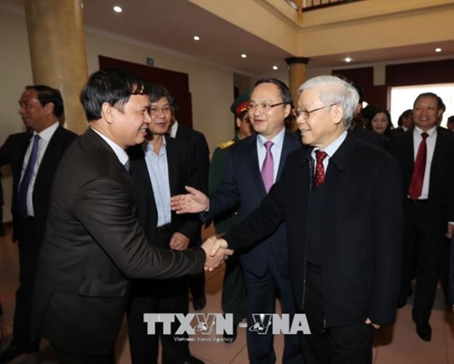 Tổng Bí thư Nguyễn Phú Trọng thăm, chúc Tết Đảng bộ, chính quyền, nhân dân tỉnh Hưng Yên ​