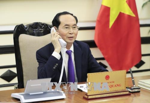 Chủ tịch nước Trần Đại Quang điện đàm với Tổng thống Liên bang Nga V Pu-tin