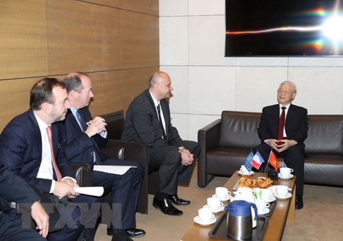 Tổng Bí thư Nguyễn Phú Trọng gặp các doanh nghiệp hàng đầu của Pháp