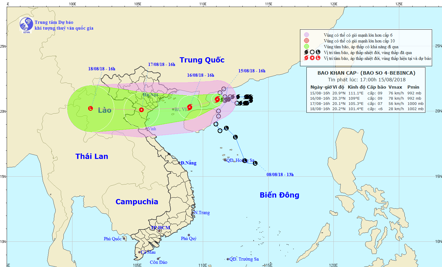 Các tỉnh, thành phố Bắc Bộ và Bắc Trung Bộ chủ động ứng phó với bão số 4