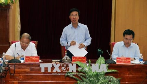 Trưởng ban Tuyên giáo Trung ương Võ Văn Thưởng làm việc tại Kiên Giang