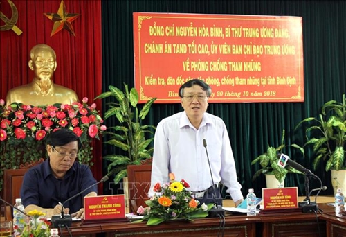 Kiểm tra, đôn đốc công tác phòng, chống tham nhũng tại tỉnh Bình Định