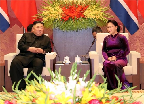 Chủ tịch Quốc hội Nguyễn Thị Kim Ngân hội kiến với Chủ tịch Triều Tiên Kim Jong-un