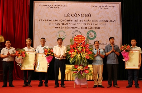 Bac Ninh Three agricultural products issued certificates of intellectual property