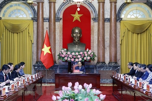 State leader welcomes Chairwoman of Lao Presidential Office