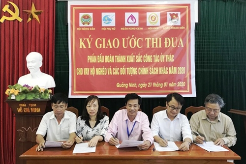 Quảng Ninh Quảng Bình  Ký giao ước thi đua giữa Ngân hàng chính sách xã hội với các tổ chức chính trị - xã hội
