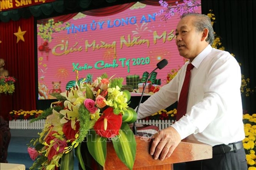 Phó Thủ tướng Thường trực Chính phủ Trương Hòa Bình chúc tết Đảng bộ, chính quyền và nhân dân tỉnh Long An