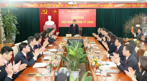 Thống đốc NHNN Lê Minh Hưng dự giao ban đầu xuân tại NHCSXH