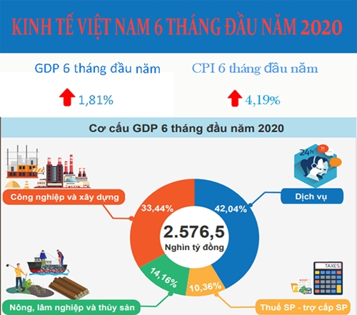 [Infographic] Kinh tế Việt Nam 6 tháng đầu năm 2020