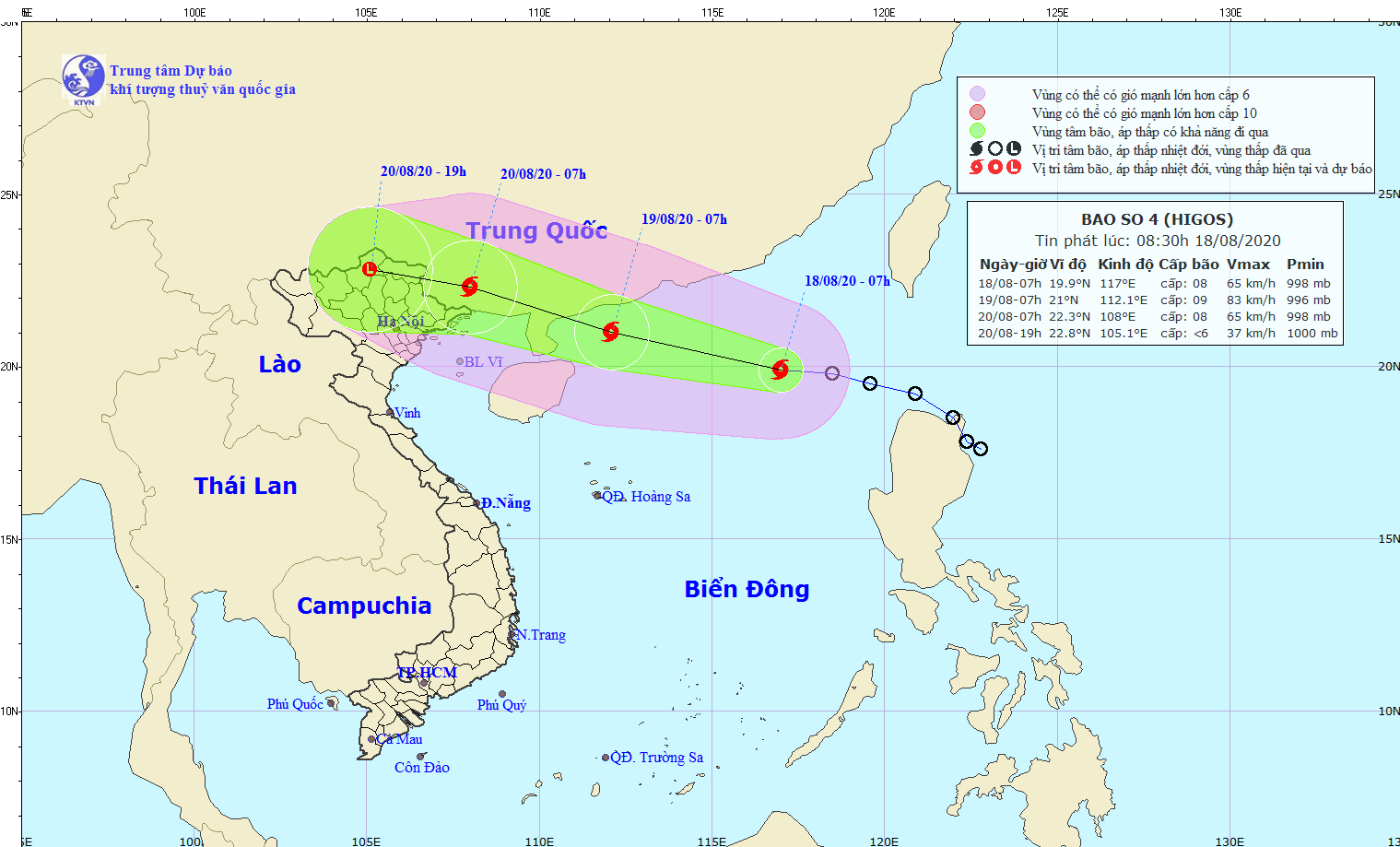 Áp thấp nhiệt đới trên biển Đông mạnh lên thành bão số 4