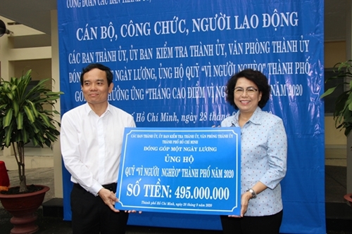 TP Hồ Chí Minh ủng hộ 1 ngày lương vào quỹ vì người nghèo