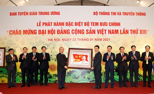 Phát hành đặc biệt bộ tem chào mừng Đại hội XIII của Đảng