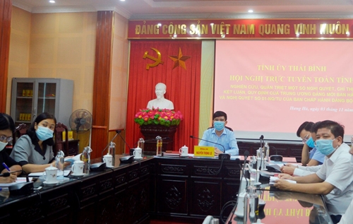 Hưng Hà tham dự Hội nghị trực tuyến toàn tỉnh nghiên cứu, quán triệt một số văn kiện Đảng