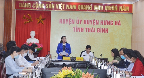 Thường trực Huyện ủy Hưng Hà làm việc với đoàn giám sát của Ban Thường vụ Tỉnh đoàn
