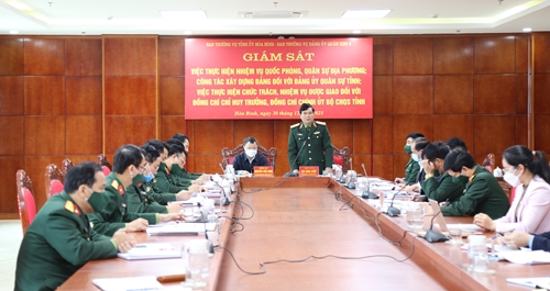 Tăng cường phối hợp giám sát đối với Đảng ủy Quân sự tỉnh Hòa Bình