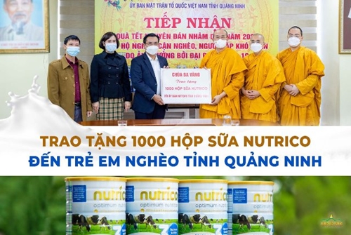 Chùa Ba Vàng trao tặng 1000 hộp sữa cho trẻ em nghèo tỉnh Quảng Ninh