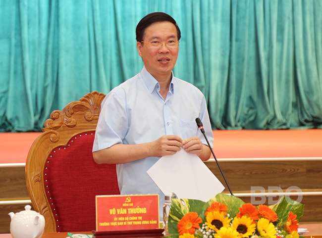Thường trực Ban Bí thư Võ Văn Thưởng làm việc tại tỉnh Bình Định
