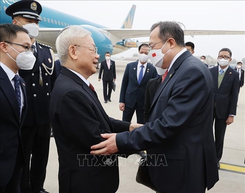 Tổng Bí thư Nguyễn Phú Trọng đến thủ đô Bắc Kinh, bắt đầu thăm chính thức CHND Trung Hoa