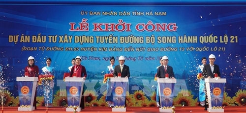 Khởi công tuyến đường bộ song hành quốc lộ 21 thuộc địa phận tỉnh Hà Nam