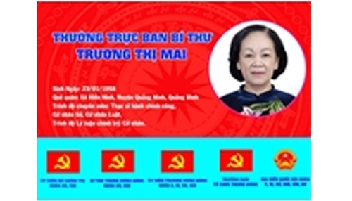 [Infographics] Chân dung Thường trực Ban Bí thư, Trưởng Ban Tổ chức Trung ương Trương Thị Mai