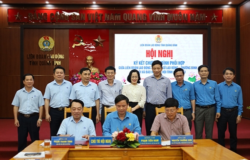Liên đoàn Lao động,Bảo hiểm xã hội, Sở Lao động Thương binh  Xã hội tỉnh Quảng Bình Ký kết chương trình phối hợp năm 2023