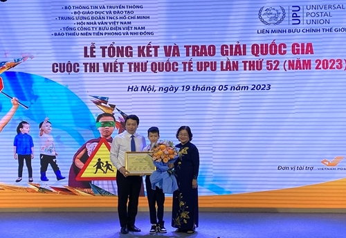 Học sinh tỉnh Bến Tre giành giải Nhất cuộc thi Viết thư Quốc tế UPU lần thứ 52