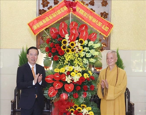 Chủ tịch nước Võ Văn Thưởng chúc mừng Đại lễ Phật đản tại Thành phố Hồ Chí Minh