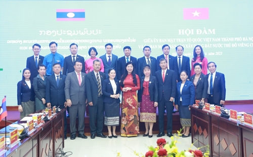 Thủ đô Hà Nội - Viêng Chăn Tăng cường hợp tác giữa hai tổ chức Mặt trận