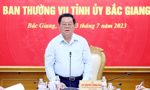 Đoàn kiểm tra của Ban Bí thư triển khai kiểm tra Ban Thường vụ Tỉnh ủy Bắc Giang