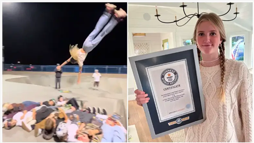 Cô bé 15 tuổi lập kỷ lục Guinness về khả năng trượt patin ấn tượng