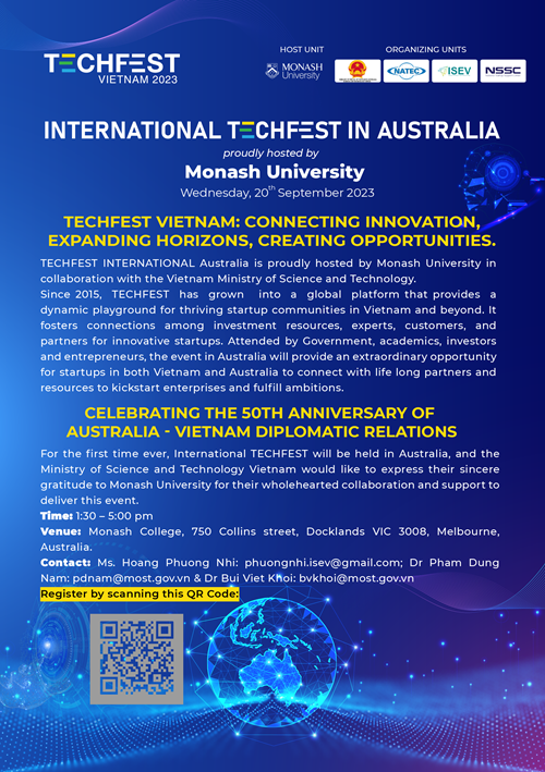 TECHFEST quốc tế sẽ diễn ra tại Úc vào ngày mai 20 9