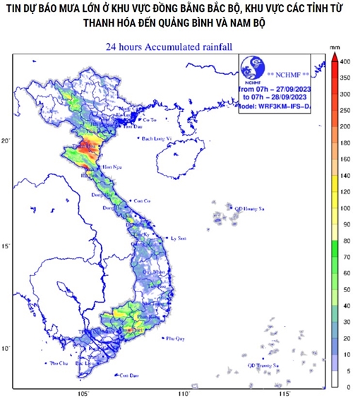 Khu vực từ Thanh Hóa đến Hà Tĩnh tiếp tục mưa to