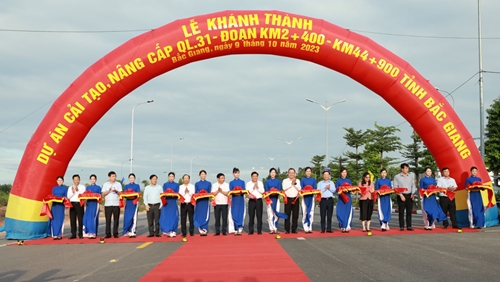 Khánh thành dự án cải tạo tuyến giao thông huyết mạch của tỉnh Bắc Giang