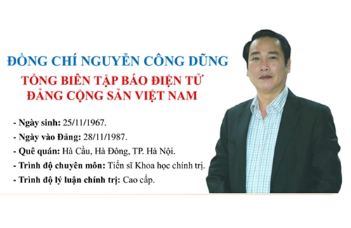 Đồng chí Nguyễn Công Dũng giữ chức Tổng Biên tập Báo điện tử Đảng Cộng sản Việt Nam