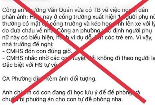 Hà Nội Thông tin bắt cóc trẻ em ở phường Văn Quán là sai sự thật