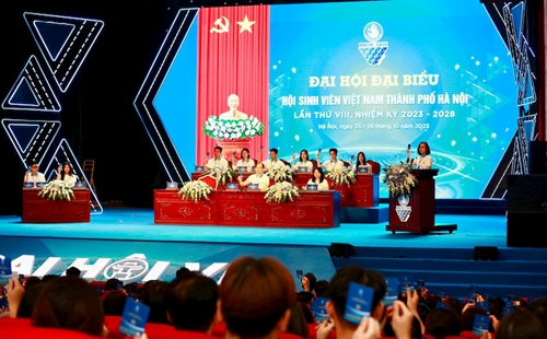 415 đại biểu dự Đại hội đại biểu Hội Sinh viên Việt Nam Thành phố Hà Nội lần thứ VIII